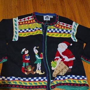 Storybook Knits Colorful Holiday Sweater (Ugly XMAS sweater) Fits Like a 2x